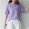 韩系学院风短袖T恤夏季女装新品圆领刺绣字母套头上衣潮