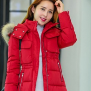 2016冬季新款棉衣女韩版修身保暖时尚大毛领中长款羽绒服厂家直发