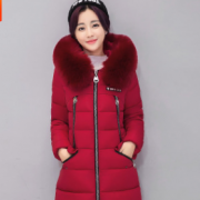 一件代发2016冬季新款修身韩版大毛领女装棉衣女中长款加厚外套潮