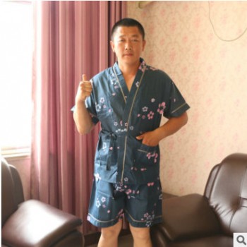 厂家批发定制 套装汗蒸服 休闲桑拿服 汗蒸酒店浴衣养生服 男款