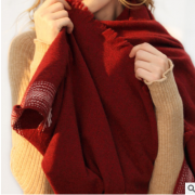 内蒙古厂家现货直销牦牛绒羊毛混纺披肩SWR0383女士秋冬纯色围巾
