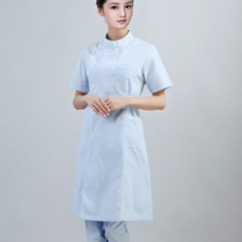 护士服女式夏天短袖粉色护士服偏襟美容服装白色蓝色长袖白大褂