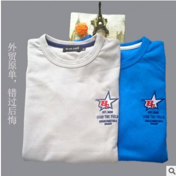 日系品牌男童原单尾货，童装新款男童长袖T恤儿童刺绣衫