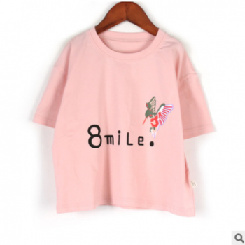 女童t恤短袖2018夏装新款刺绣韩版宽松中大童短款套头半袖潮上衣