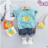 2019中小童夏季套装1-4岁 韩版短袖蜜蜂套装牛仔裤男童两件套代发