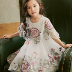 女童韩版中大童表演服外贸货源女童礼服裙宝宝花童裙子礼服