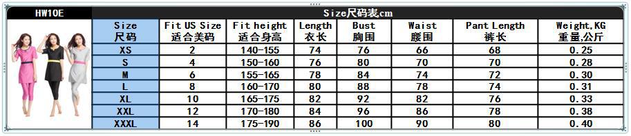 HW10E尺码图