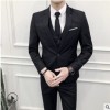 男士西服套装2018秋冬三件套装修身青年商务正装新郎结婚礼服伴郎