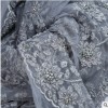 2018新款蕾丝面料刺绣透明婚纱网纱服装灰色手工钉珠布料原创设计
