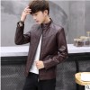 2018时尚新款韩版男士皮衣休闲青年皮潮流帅气皮夹克加厚保暖外套