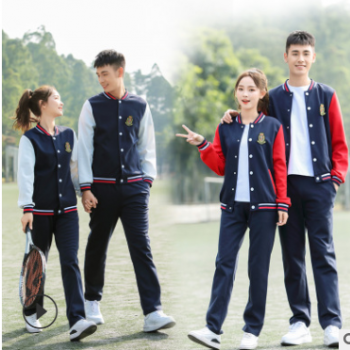新款韩版初高中运动套装中学生班服圆领棒球服大学校服现货订制