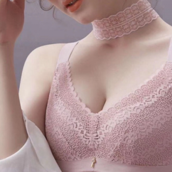 无钢圈内衣玫瑰纤维香味文胸蕾丝花边可调节宽肩带女士中杯薄胸罩