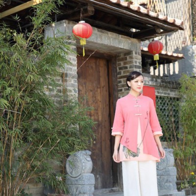 木棉道.女新款 中式唐装改良民族风棉麻国学传统文化服装16015