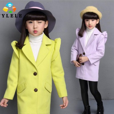 2015冬季新品 韩版甜美小飞袖小西装女童外套 一件代发