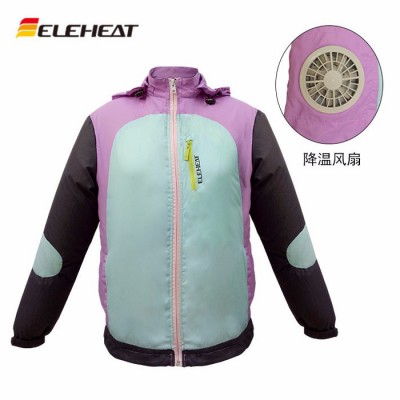 ELEHEAT夏季降温空调服防紫外线钓鱼风扇服户外旅行速干透气超轻皮肤风衣