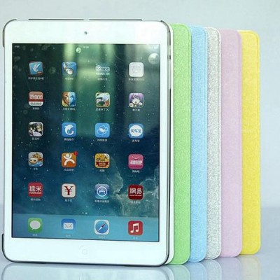 工厂ipadair2保护套 智能iPadAir2蚕丝纹保护套三折保护皮套