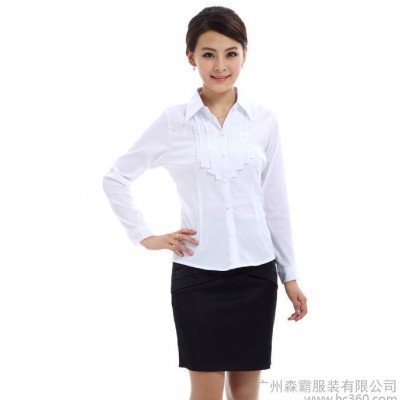 供应白衬衫女长袖2014新款春装女士衬衫韩版职业工作服衬衣大码工装潮