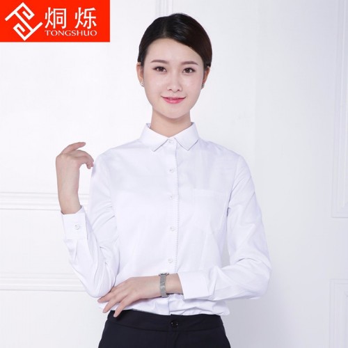 长沙工装定做烔烁服饰白色职业衬衫**图4