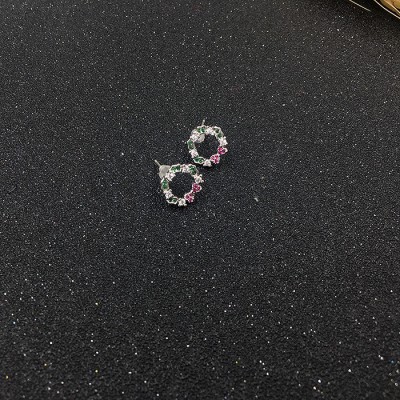 【今泊二】镶钻石设计感强气质款花卉耳钉 百搭服装耳钉耳饰厂家生产