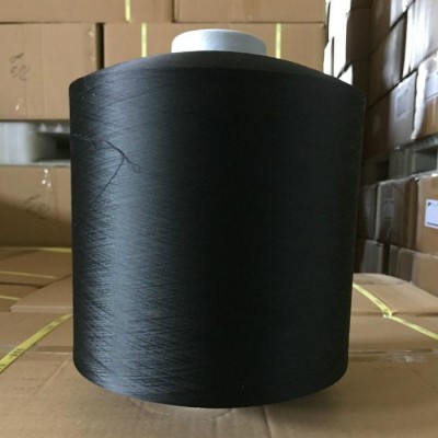 【临港化纤】黑色网络丝 涤纶丝厂家  200D/96F DTY涤纶低弹丝