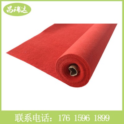厂家销售可定制单色红色拉绒地毯展览涤纶地毯批发阻燃拉绒地毯可加印图标