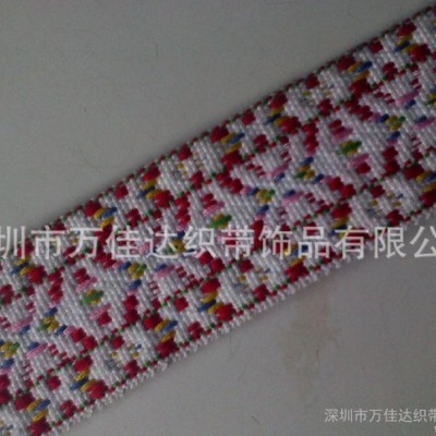 棉线提花编织带，涤纶，尼龙，间色，提花