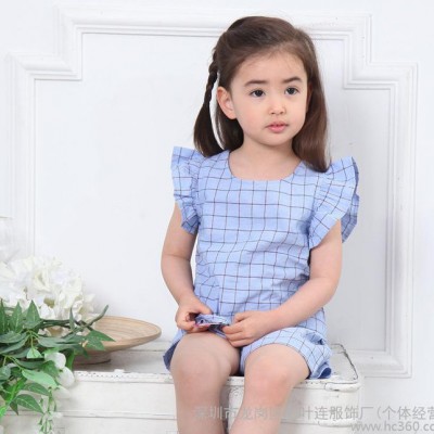 童套装2015夏季新款韩版女童纯棉短袖两件套童装