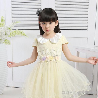 韩国童装女童韩版儿童欧根纱连衣裙2015新款夏装女童公主裙