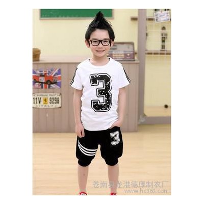 2016夏季新款童套装 韩版儿童套装短袖t恤两件套特价童装