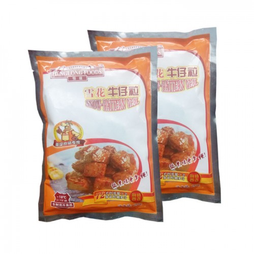 【良之隆】恒珑雪花牛仔粒JL250g/袋冷冻牛肉半成品餐饮食材门店批发图2