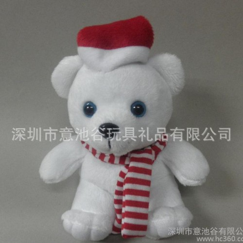 圣诞熊公仔定做 泰迪熊毛绒玩具 围巾熊娃娃 可来图定制LOG