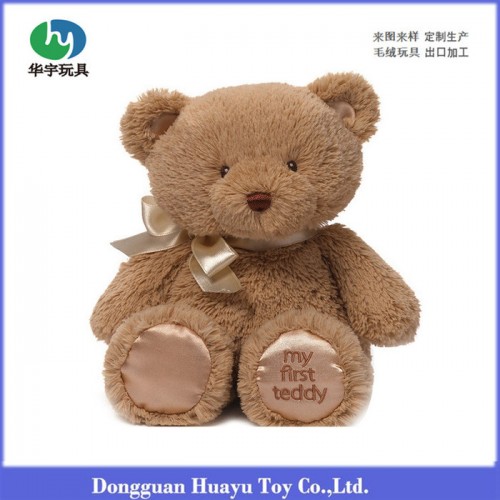 有丝带领结的毛绒玩具泰迪熊公仔加工定做 my first teddy toy图3