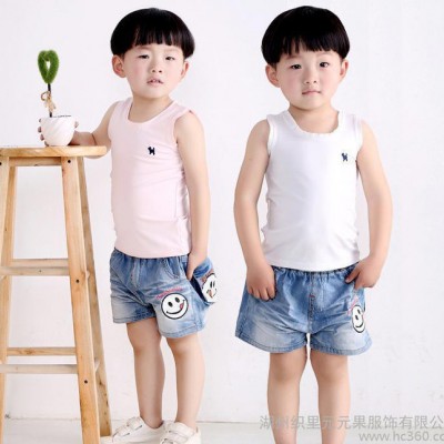 韩版童背心夏季儿童背心糖果男童背心女童背心童装一件代发