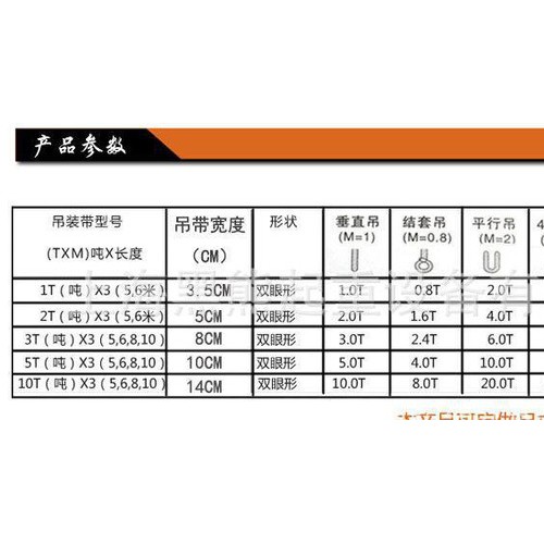 起重吊带 白色扁平吊装带 行车吊装带 双扣吊车吊带 1吨2吨3T5t