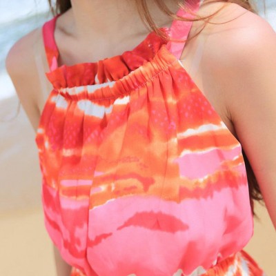2014夏装连衣裙新款无袖打底背心裙波西米亚沙滩短裙海边裙子