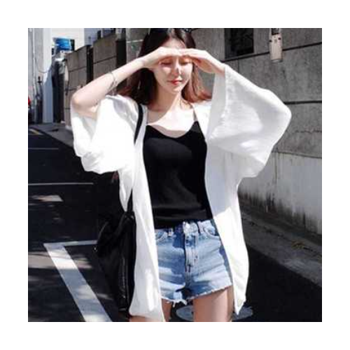 防晒衣女雪纺衫中长款韩版学生大码2021新款女装夏季小披肩外套女