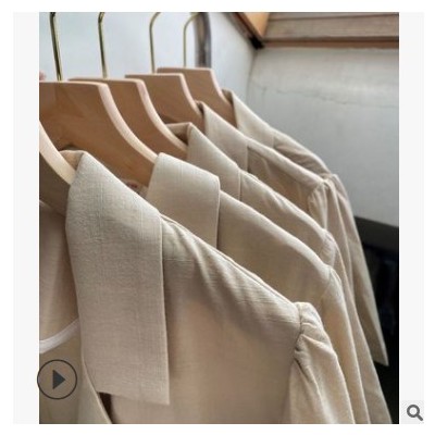 【现货】2021夏季新款韩版慵懒风薄款亚麻宽松气质短袖西装外套女