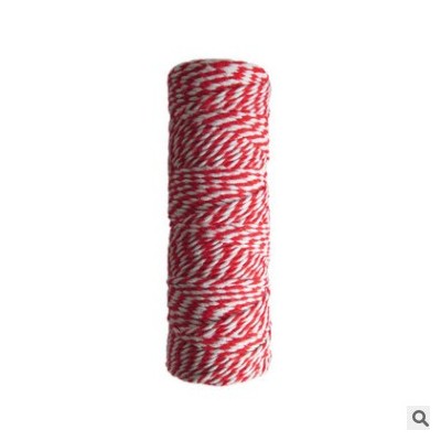 厂家销售3mm红色棉绳彩色服装辅料双色烘焙DIY礼品包装绳rope批发